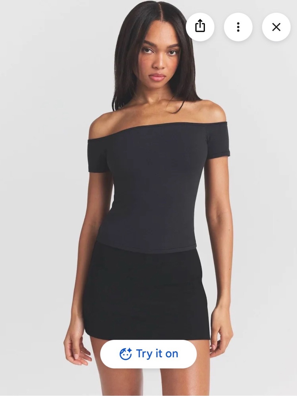 SKIMS Cling Matte Mini Skirt Skort Obsidian Black Built in Shorts XS NWT!